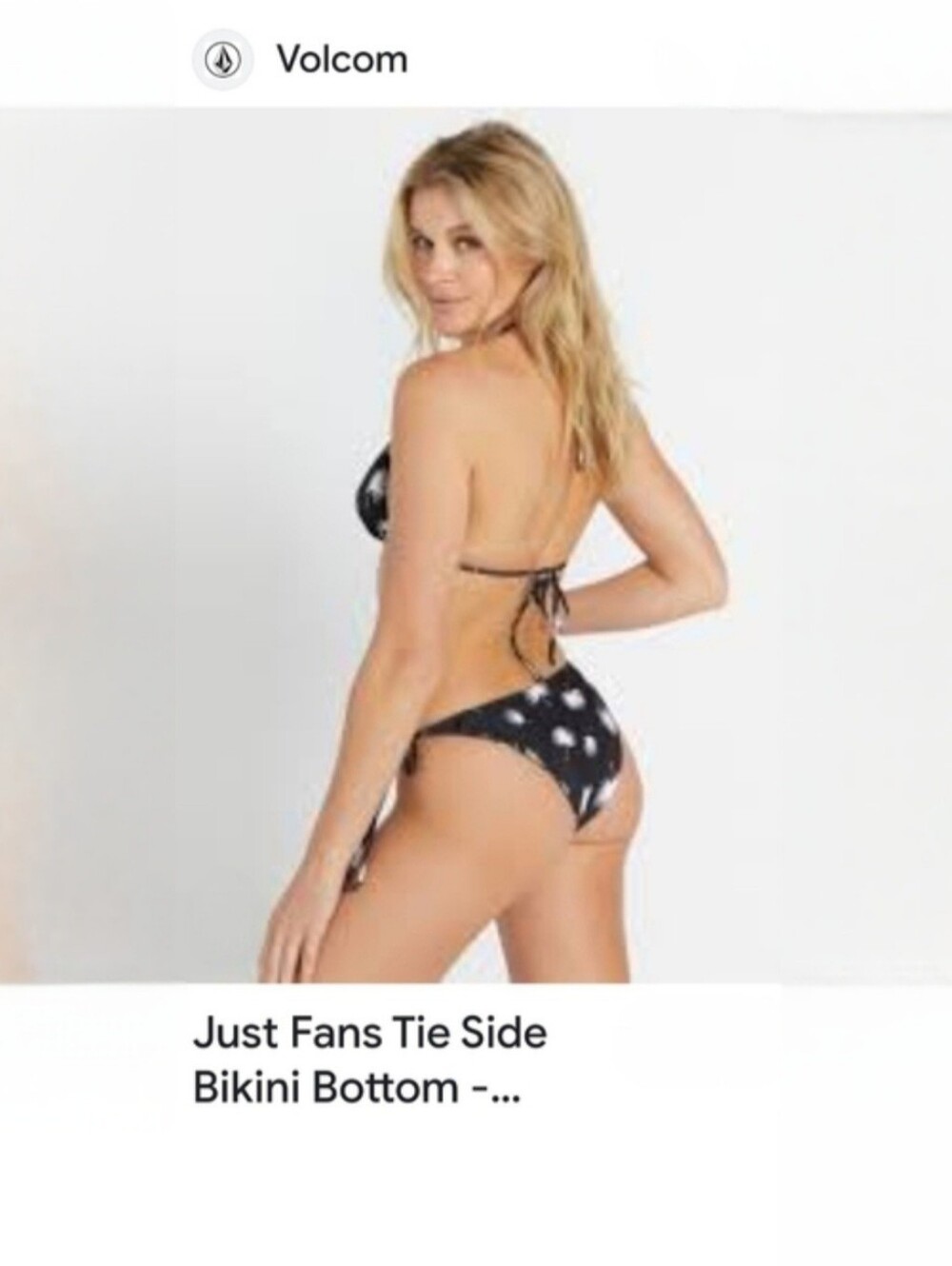 Volcom Skimpy "Just Fans" Tie Side Bikini Bottoms Black & White Size XL